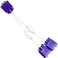 Подвійний перехідник Lesko VGA mother/2xVGA father розгалужувач для під'єднання монітора до відеокарти 10 шт.