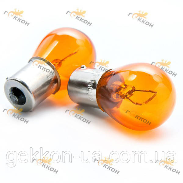 Лампа автомобільна P21 12V 21W BAU15S/19 AMBER інд. уп. "Tes-lamps"