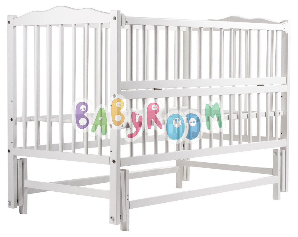 Кровать Babyroom Веселка DVMO-2 маятник, откидной бок бук белый