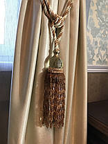 Пензлі підхоплювачів для штор зі стеклярусом кольору коричневий 75 см , фото 3