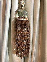 Пензлі підхоплювачів для штор зі стеклярусом кольору коричневий 75 см , фото 4