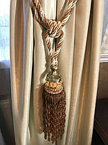 Пензлі підхоплювачів для штор зі стеклярусом кольору коричневий 75 см , фото 5