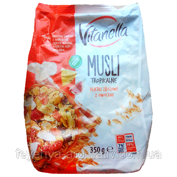 Мюслі з інжир, бананом та ананасом Vitanella Musli Tropikane 350 г
