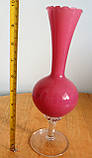 Рожева ваза-келих, опаловое скло (Франція), фото 2