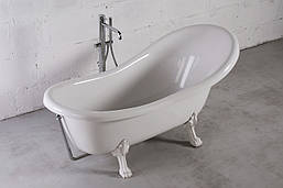 Ванна ROMANCE 1730x825x645 Біла ванна + білі ноги + хромрованный перелив
