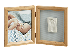 Подвійна рамочка Baby Art з відбитком ручки ніжки Натуральна