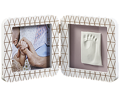 Подвійна рамочка Baby Art з відбитком мідно-біла