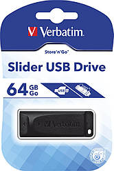 Накопичувач USB Verbatim Store 'n' Go Slider USB Drive 64 GB Black