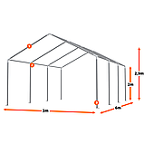 Тентовий гараж COMFORT ПВХ 3 x 6м Зелений, фото 3