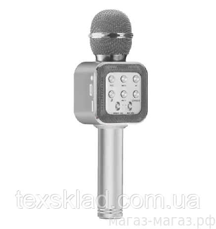 Мікрофон для караоке WS-1818 Silver (USB/Bluetooth/AUX)