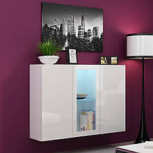 Комод навісний у вітальню з ламінованої ДСП та скла Vigo Сama без підсвічування