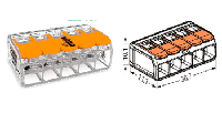 WAGO-клемма 5 контактная 0,5-6мм2 для распределительных коробок