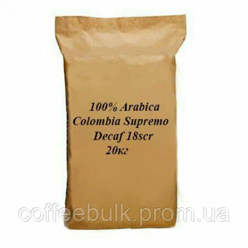 Кава зернова Arabica Colombia Supremo Decaf (без кофеїну) Gr.C.B. (20кг/м)