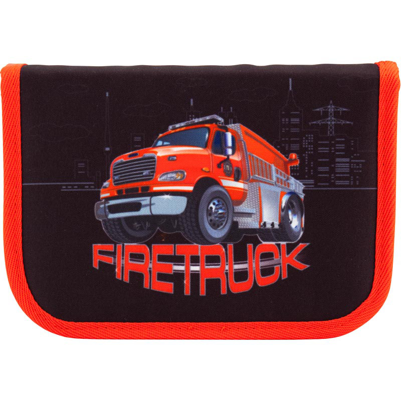 Пенал шкільний 1 відділення 1 відворот "Firetruck" Kite K18-621-5