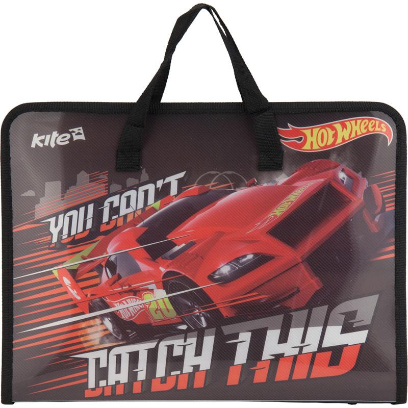 Папка с ручками на молнии Kite А4 HW17-202 Hot Wheels