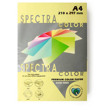 Папір кольоровий світло-жовтий пастельний, 50 аркушів, А4, 80 г/м2, IT 115 Canary, Spectra Color