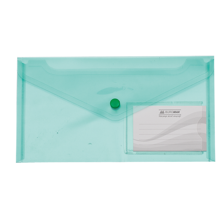 Папка-конверт на кнопці зелена DL, Buromax BM.3938-04