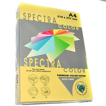 Папір кольоровий жовтий пастельний, 250 аркушів, А4, 160 г/м2, IT 160 Yellow, Spectra Color