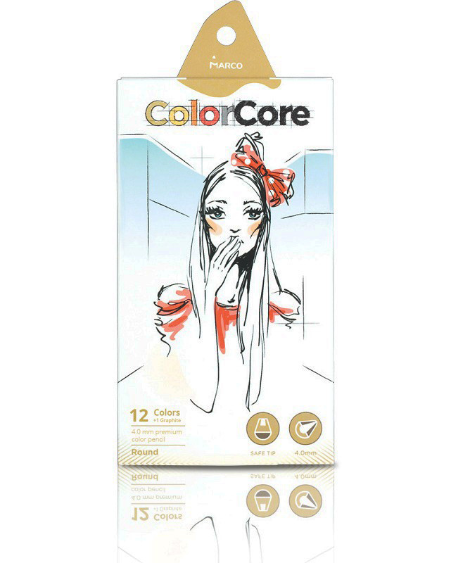 Олівці кольорові 12 кольорів Marco Color Core 3130-12CB