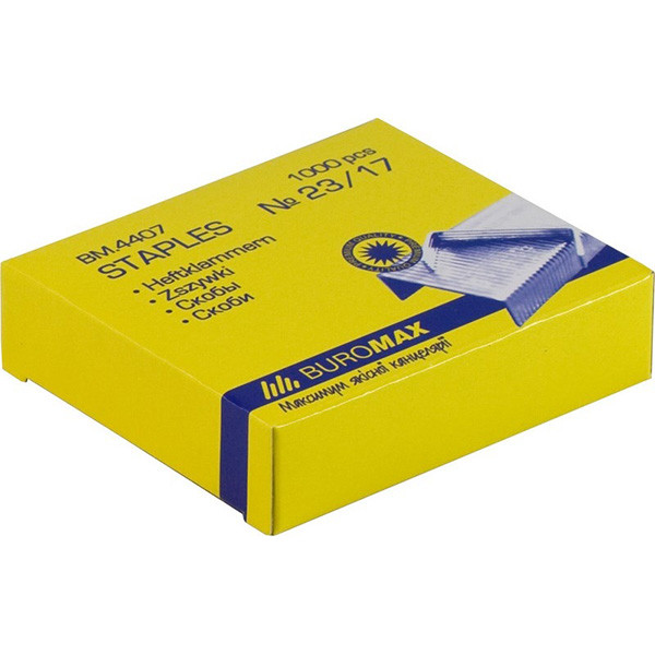 Скобы Buromax BM.4407 № 23/17 1000 шт/уп