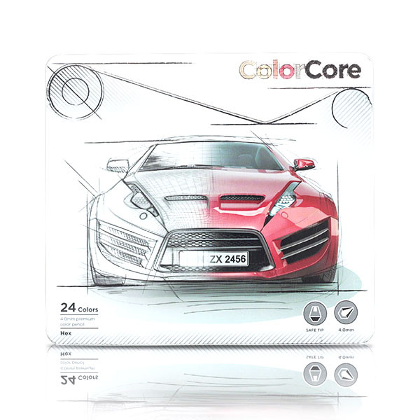 Карандаши цветные Marco Color Core 24 цвета в металлическом пенале 3100-24TN