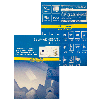 Етикетки з клейким шаром А4, розмір 210*297 мм, 1 шт./арк. 100 аркушів, BM.2810