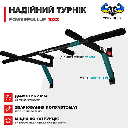 Настінний турнік PowerPullup 1033 - 4 ХВАТА!, фото 3