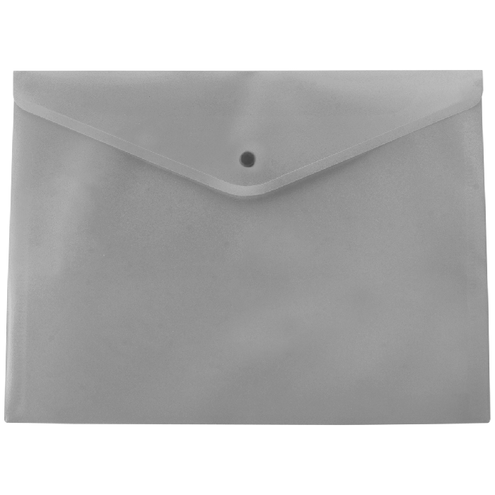 Папка-конверт, на кнопке, А4, глянцевый, серая прозрачная, Buromax BM.3926-09