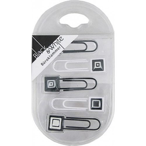 Скріпки кольорові круглі, 32 мм, 5 штук, Black and White, Axent 4111-A