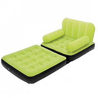Надувне крісло ліжко трансформер Bestway 67277 зелений