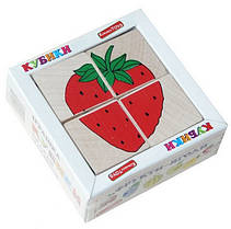 Кубики "Склади малюнок: Фрукти-ягоди" Komarovtoys