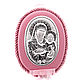 Ікона дитяча Богородиця Діва Марія з немовлям овал рожева для дівчинки, фото 4