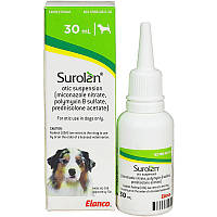Суролан (Surolan) ушные капли для лечения отита у кошек и собак, 30 мл.