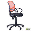 Крісло Байт/АМФ-4 сидіння Сітка чорна/спинка помаранчева Сітка AMF, фото 2