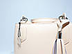 Велика жіноча сумка з натуральної Італійської шкіри кольору пудри, фото 7
