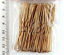Шпильки для волосся довжина 7 см золотисті 50 шт/уп., фото 3