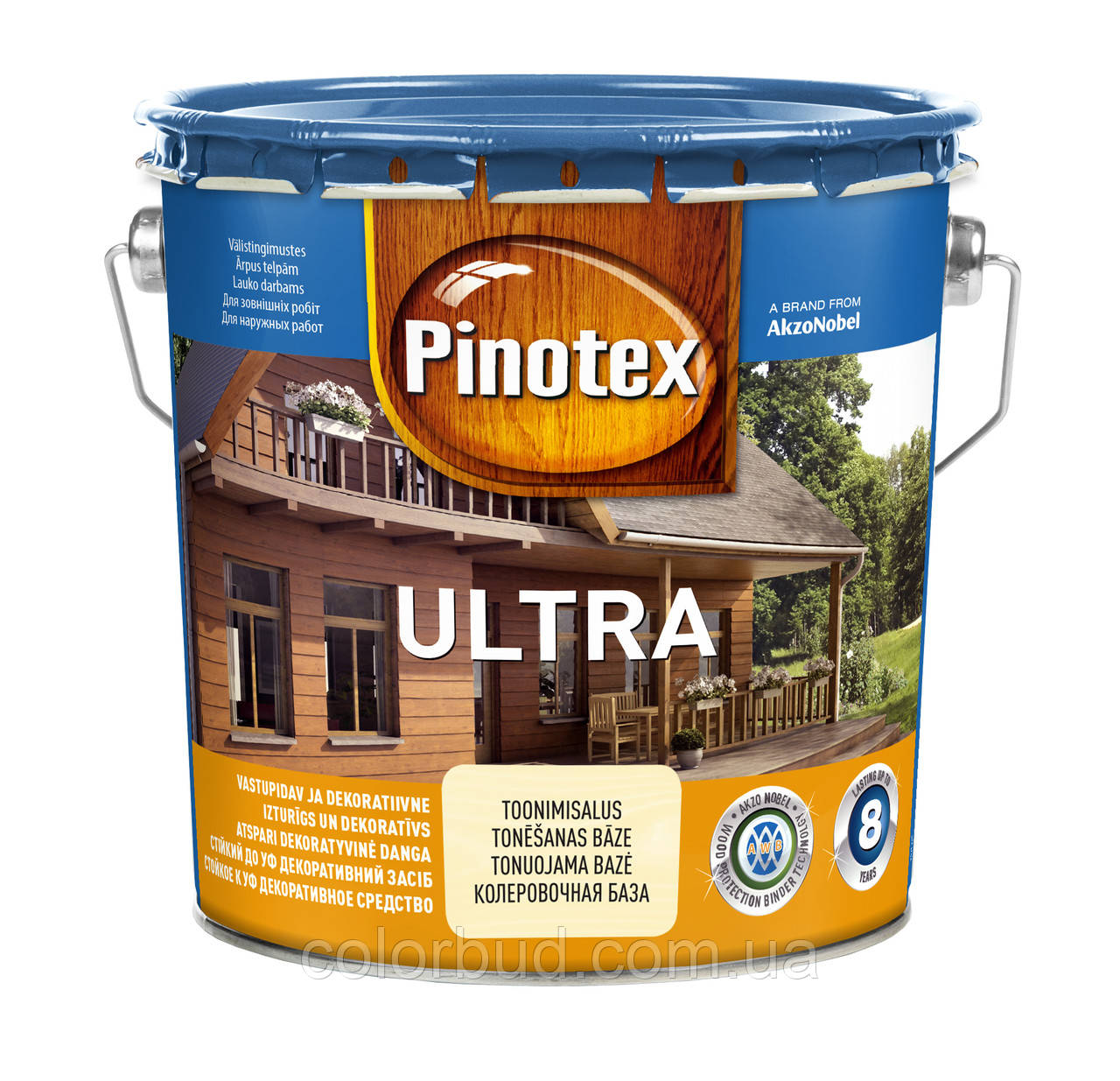 Просочення c лаком для захисту дерева Пинотекс Ультра Pinotex ULTRA безбарвний 10л