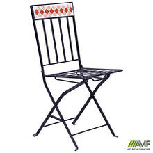 Стілець для саду Арманьяк металевий чорний з мозаїкою AMF
