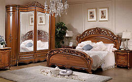 Спальня комплект з ДСП/МДФ Алегро 180 з 6-ти дверною шафою горіх Слониммебель