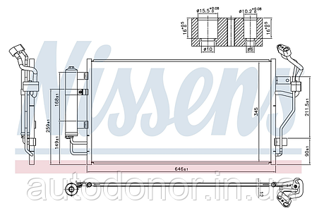 Радіатор кондиціонера NISSENS Nissan Leaf AZE0 EM57 (13-17) 92100-3NL0A, фото 1