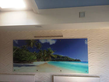 Стеклянное панно в бассейн - морской пляж в Днепре 3