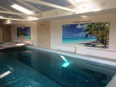 Стеклянное панно в бассейн - морской пляж в Днепре 5