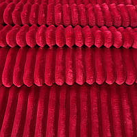 Плюш мінки stripes вишневий у смужку, ширина 83 см, (310 г/м)