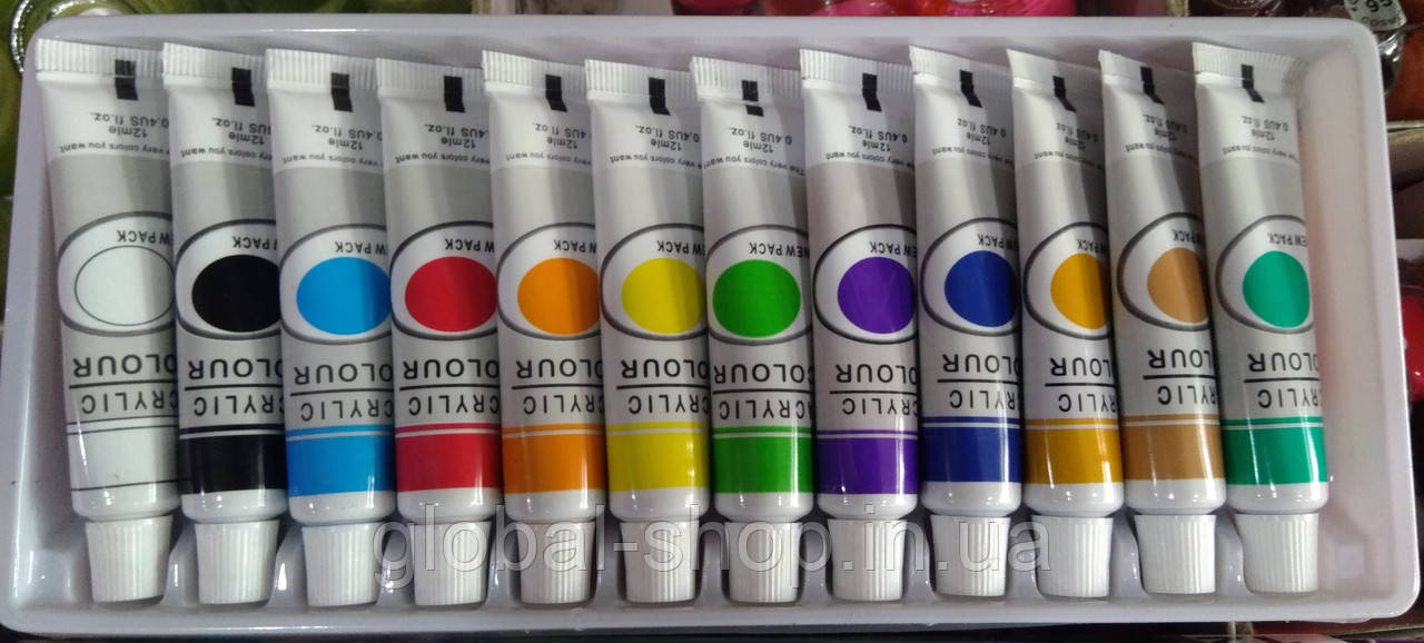 Акрилові фарби "Acrylic Colour "12 кольорів по 12 мл