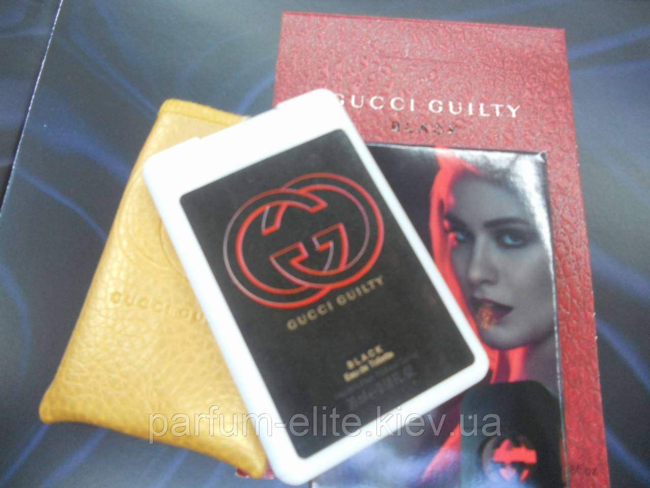 Жіночий пробник парфумів у шкіряному чохлі Gucci Guilty Black Pour Femme 20ml