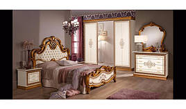 Спальня комплект з ДСП/МДФ Аніта 180 з 6-ти дверною шафою білий Слониммебель