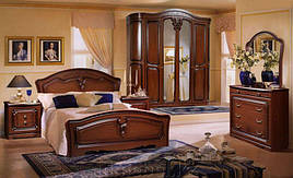 Спальня комплект з ДСП/МДФ Валерія40 180 з 6-ти дверною шафою ясний горіх Слониммебель