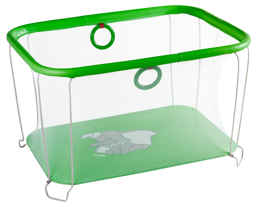 Манеж Qvatro Сонечко-02 дрібна сітка салатовий (слон dumbo), фото 1