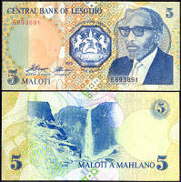 Лесото / Lesotho 5 maloti 1989 Pick 10 UNC