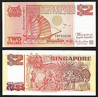 Сингапур / Singapore 2 Dollars 1990 Pick 27 UNC